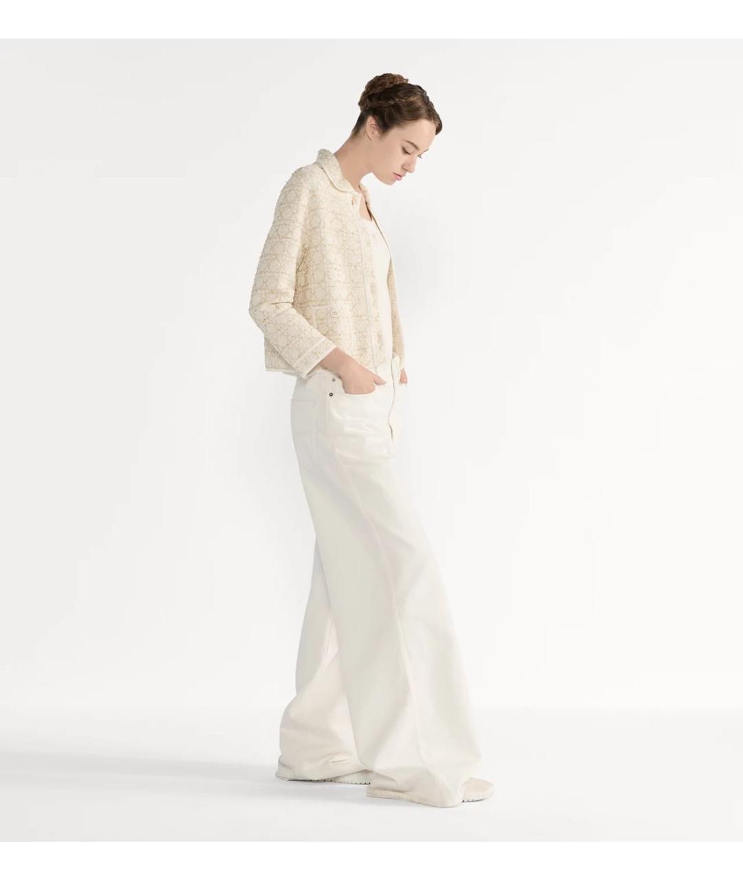 CHRISTIAN DIOR Бежевый твидовый жакет/пиджак, фото 2