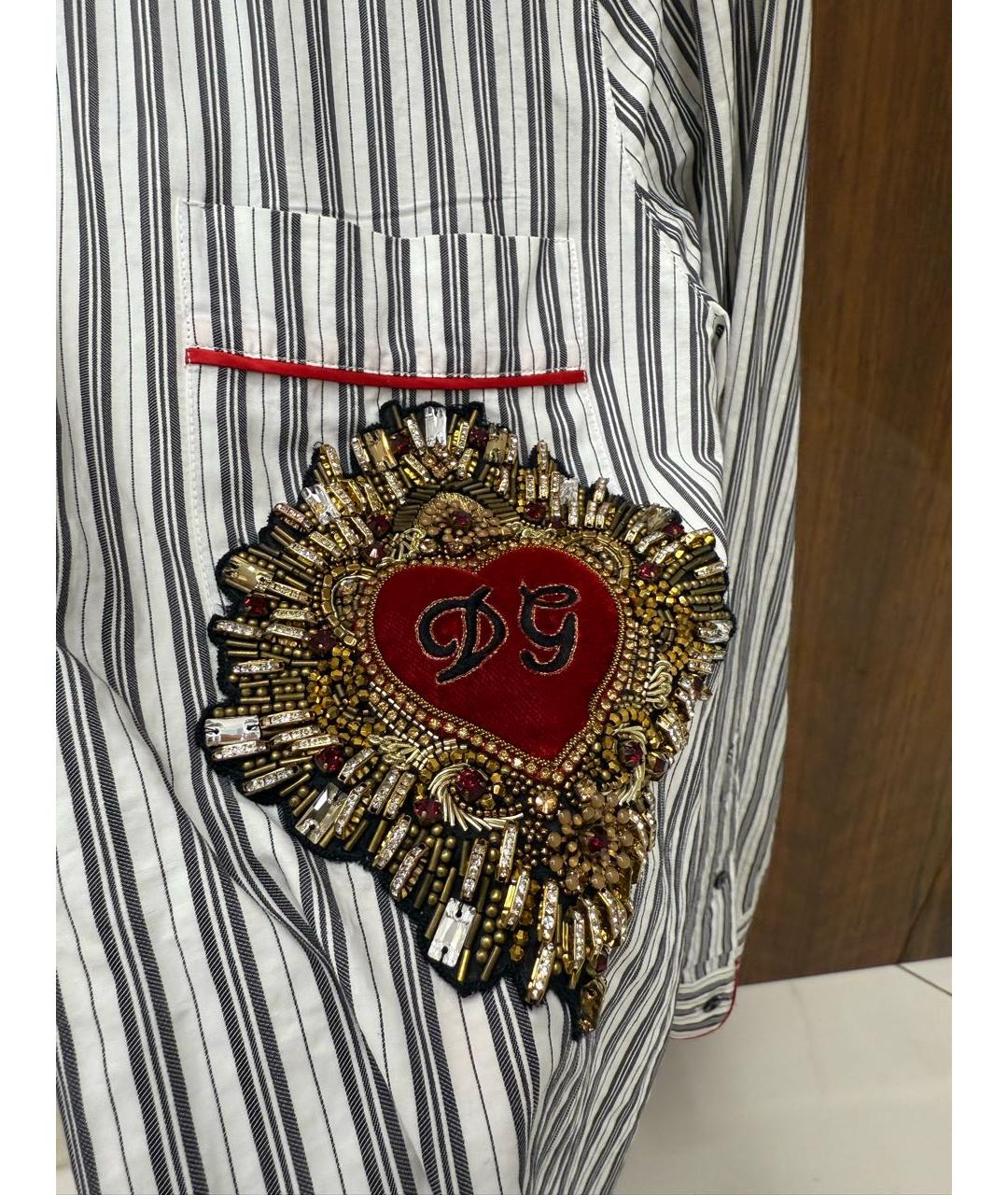 DOLCE&GABBANA Белая хлопко-эластановая рубашка, фото 3