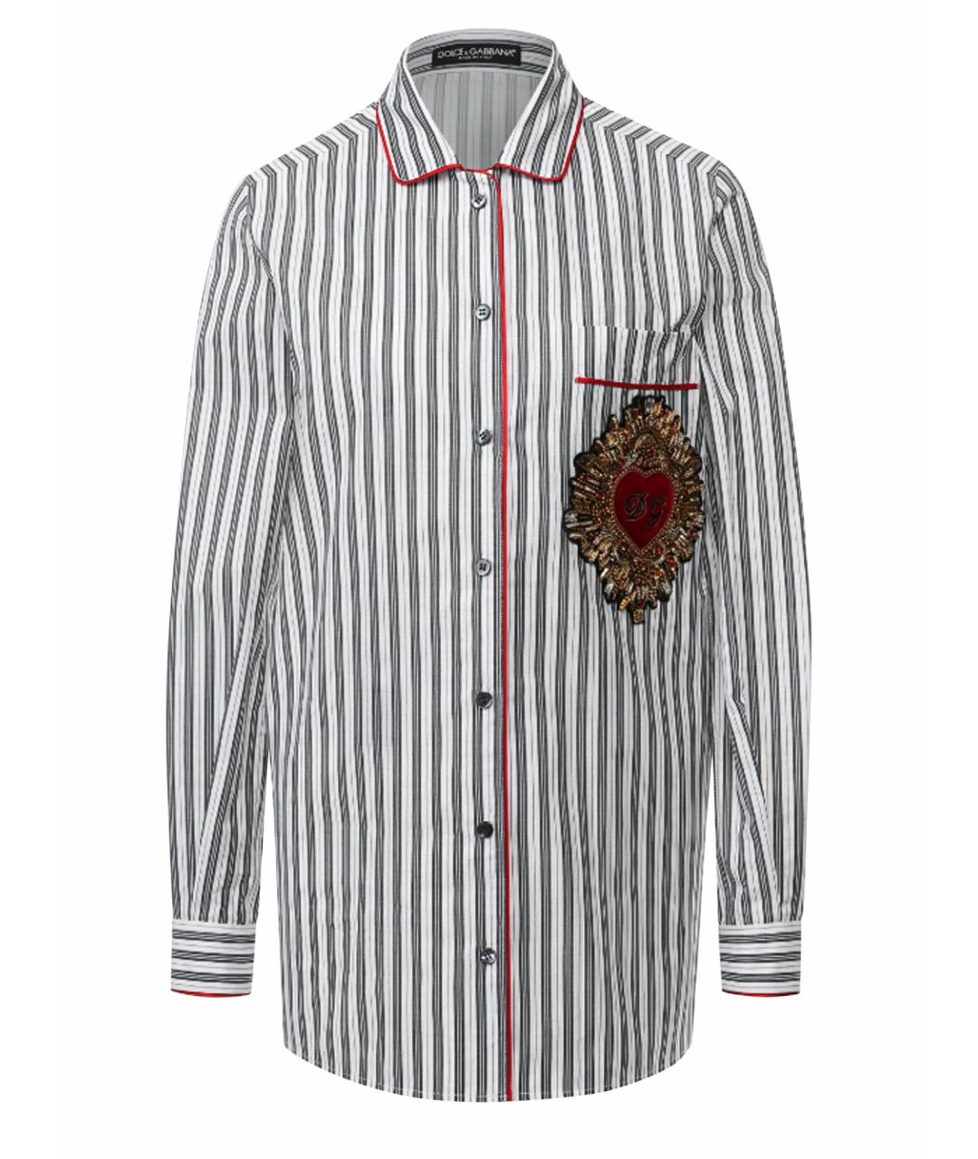 DOLCE&GABBANA Белая хлопко-эластановая рубашка, фото 1