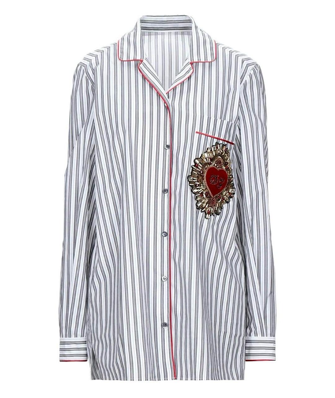 DOLCE&GABBANA Белая хлопко-эластановая рубашка, фото 7