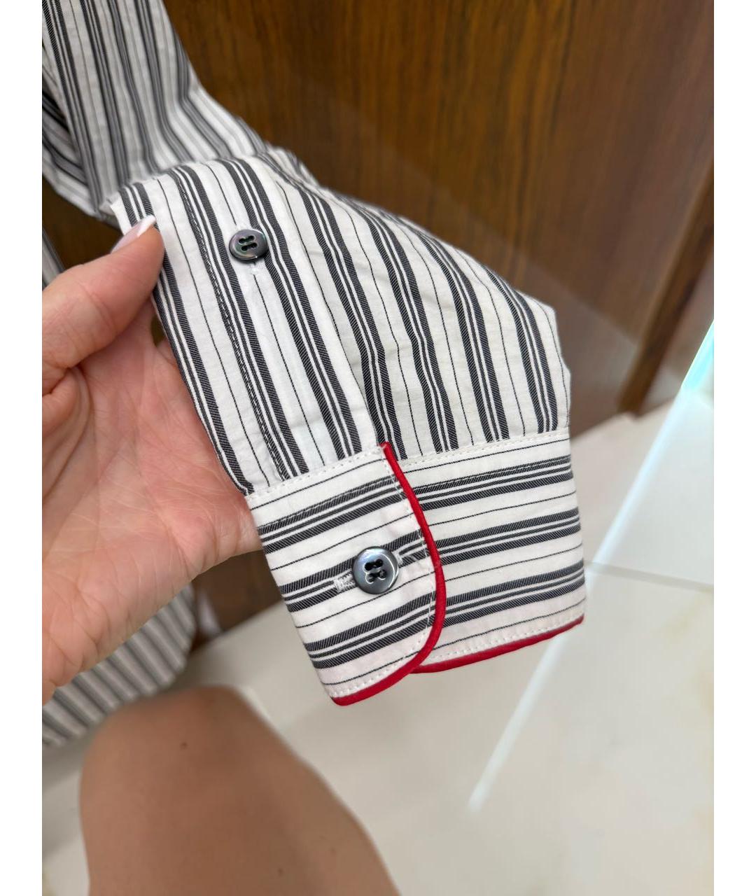 DOLCE&GABBANA Белая хлопко-эластановая рубашка, фото 6