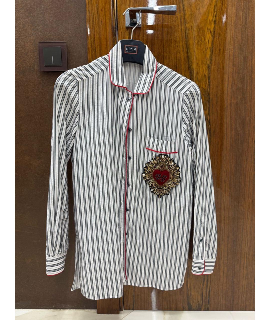 DOLCE&GABBANA Белая хлопко-эластановая рубашка, фото 8