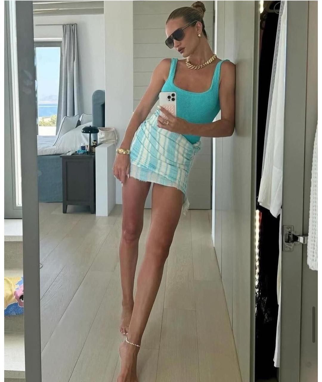 HUNZA G Бирюзовый купальник, фото 3