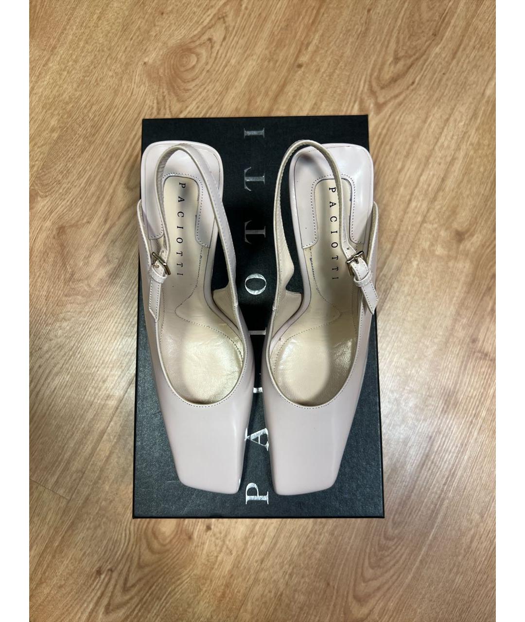 CESARE PACIOTTI Бежевые босоножки из лакированной кожи, фото 2