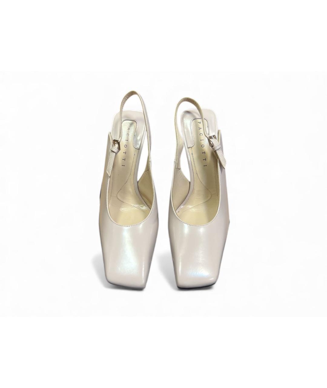 CESARE PACIOTTI Бежевые босоножки из лакированной кожи, фото 3