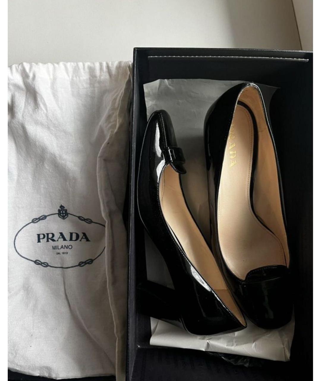 PRADA Черные туфли из лакированной кожи, фото 7