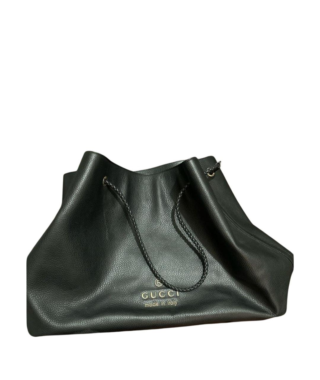 GUCCI Черная кожаная дорожная/спортивная сумка, фото 1