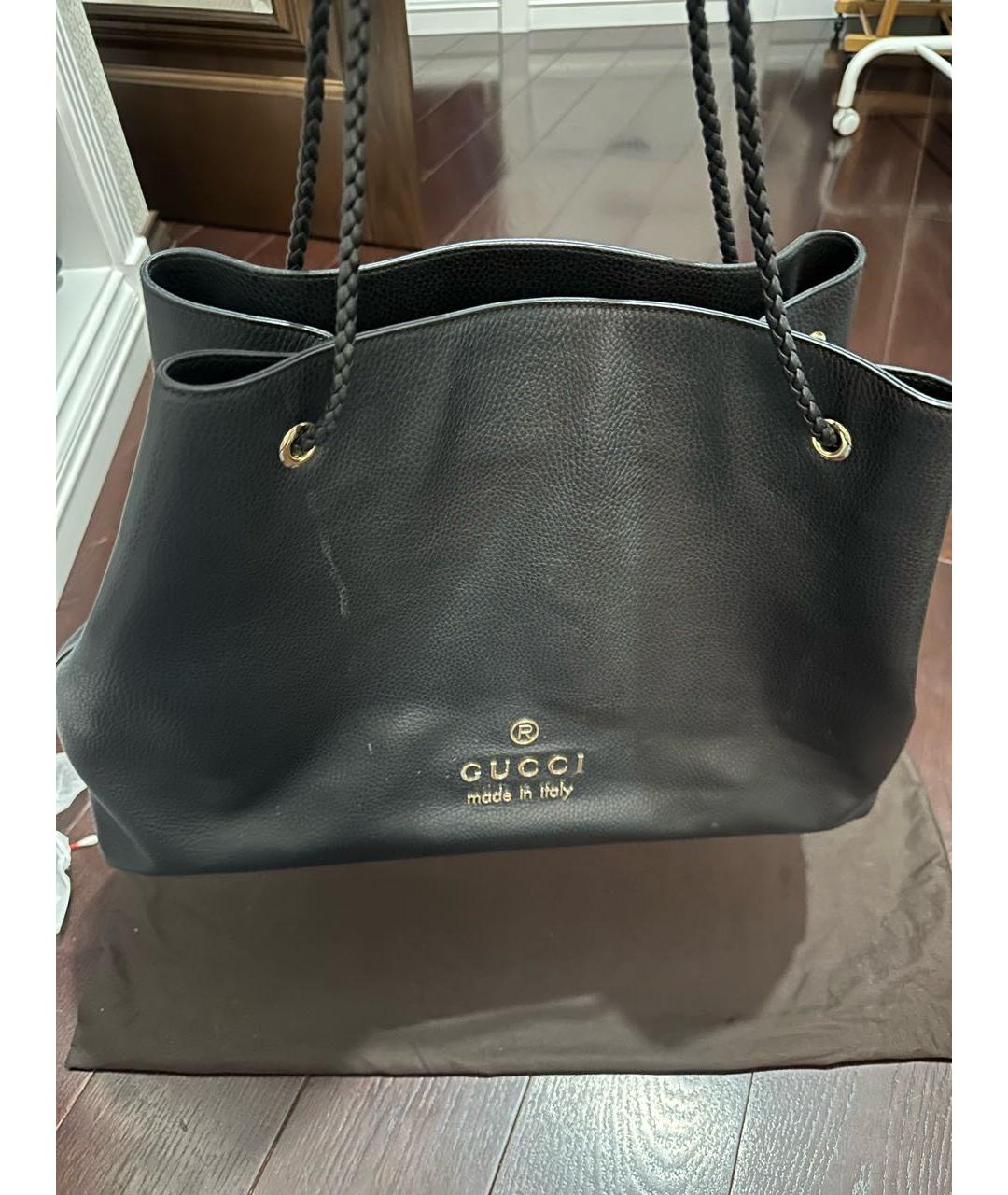 GUCCI Черная кожаная дорожная/спортивная сумка, фото 2