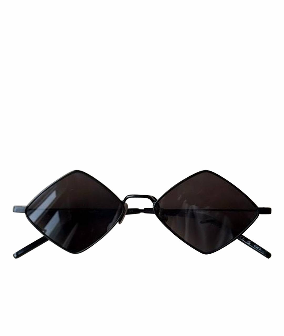 SAINT LAURENT Черные металлические солнцезащитные очки, фото 1