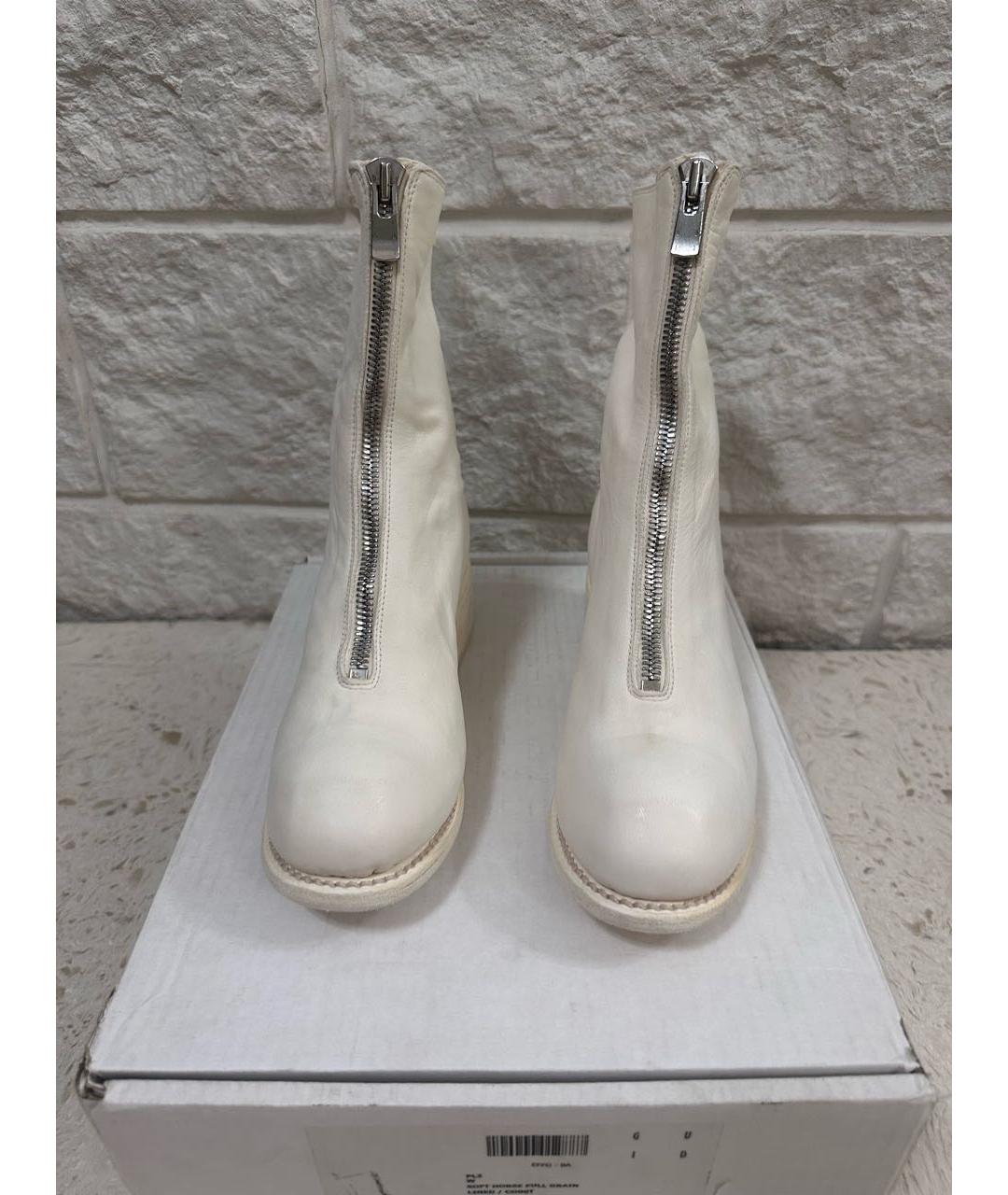 GUIDI Белые кожаные ботинки, фото 3