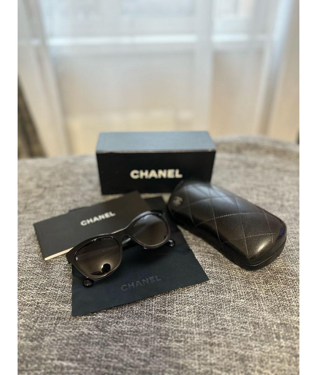 CHANEL Черные пластиковые солнцезащитные очки, фото 4