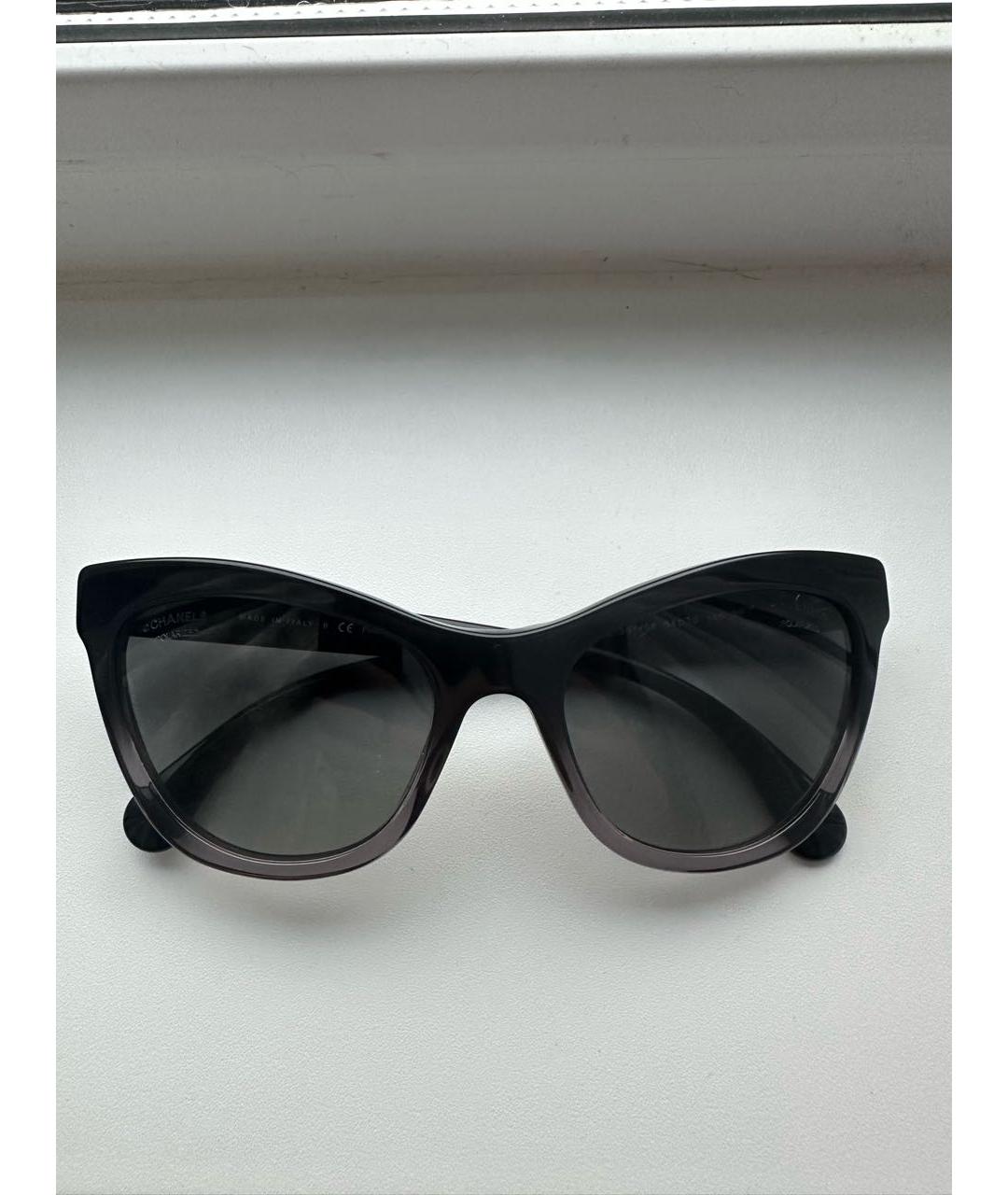 CHANEL Черные пластиковые солнцезащитные очки, фото 5
