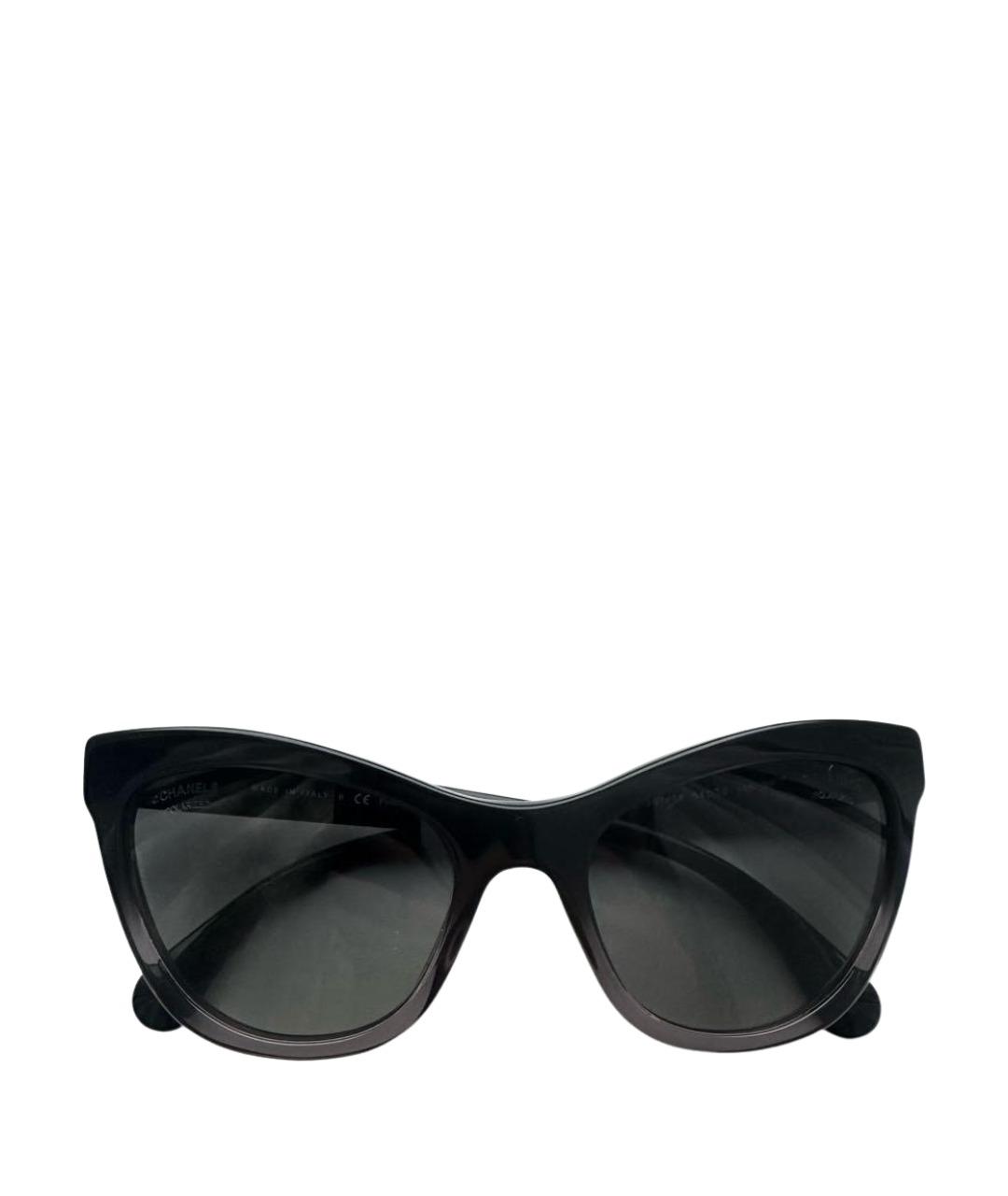 CHANEL Черные пластиковые солнцезащитные очки, фото 1