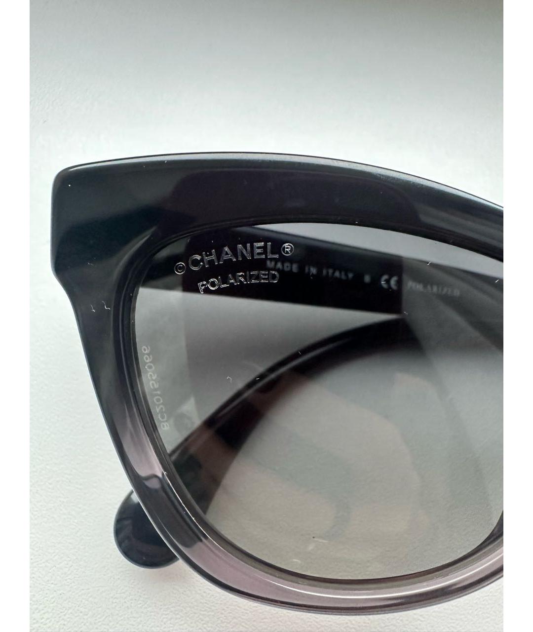 CHANEL Черные пластиковые солнцезащитные очки, фото 3