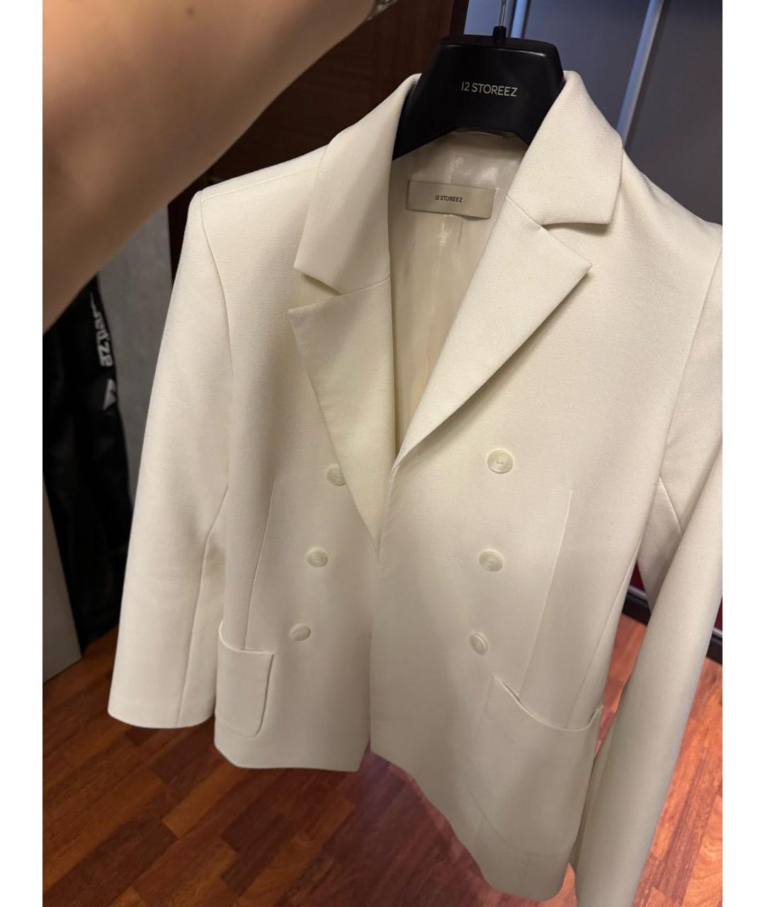 12 STOREEZ Белый хлопковый жакет/пиджак, фото 7
