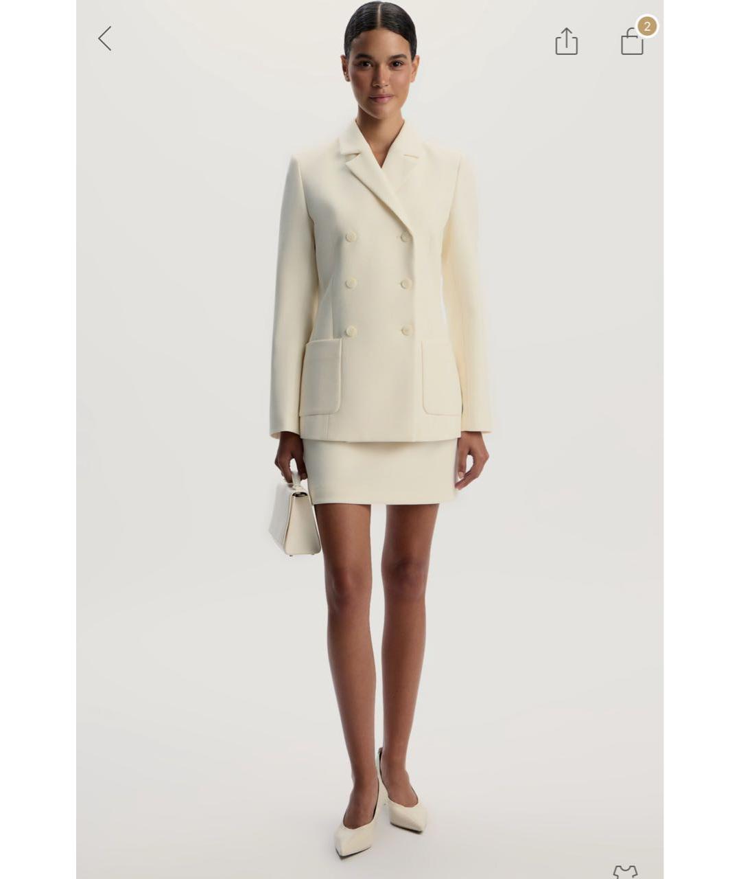 12 STOREEZ Белый хлопковый жакет/пиджак, фото 3