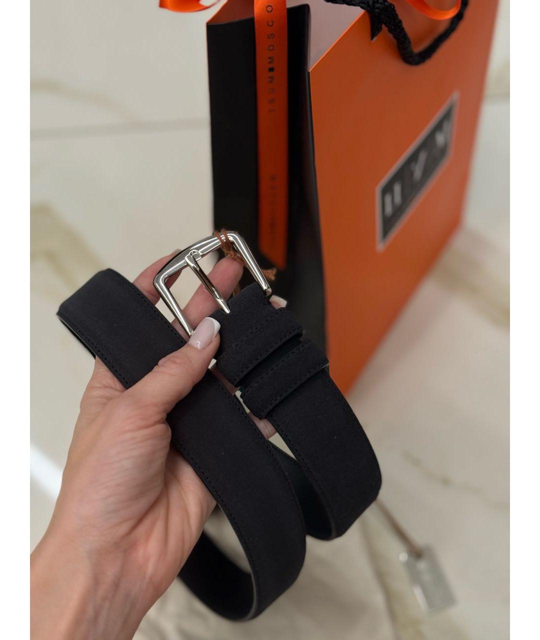 LORO PIANA Черный замшевый ремень, фото 2