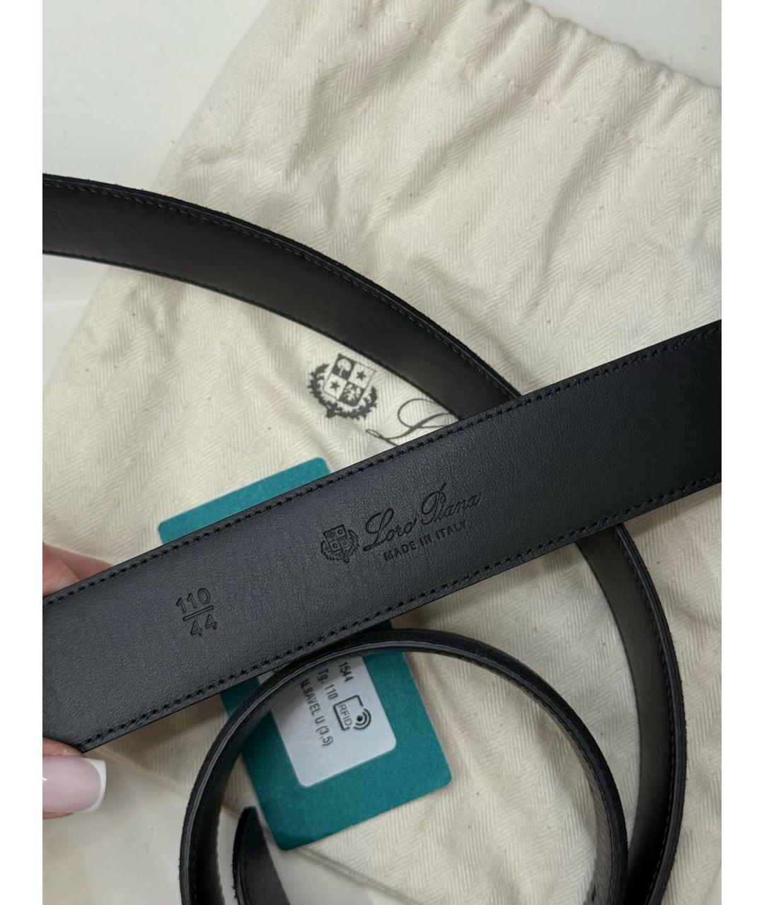 LORO PIANA Черный замшевый ремень, фото 3