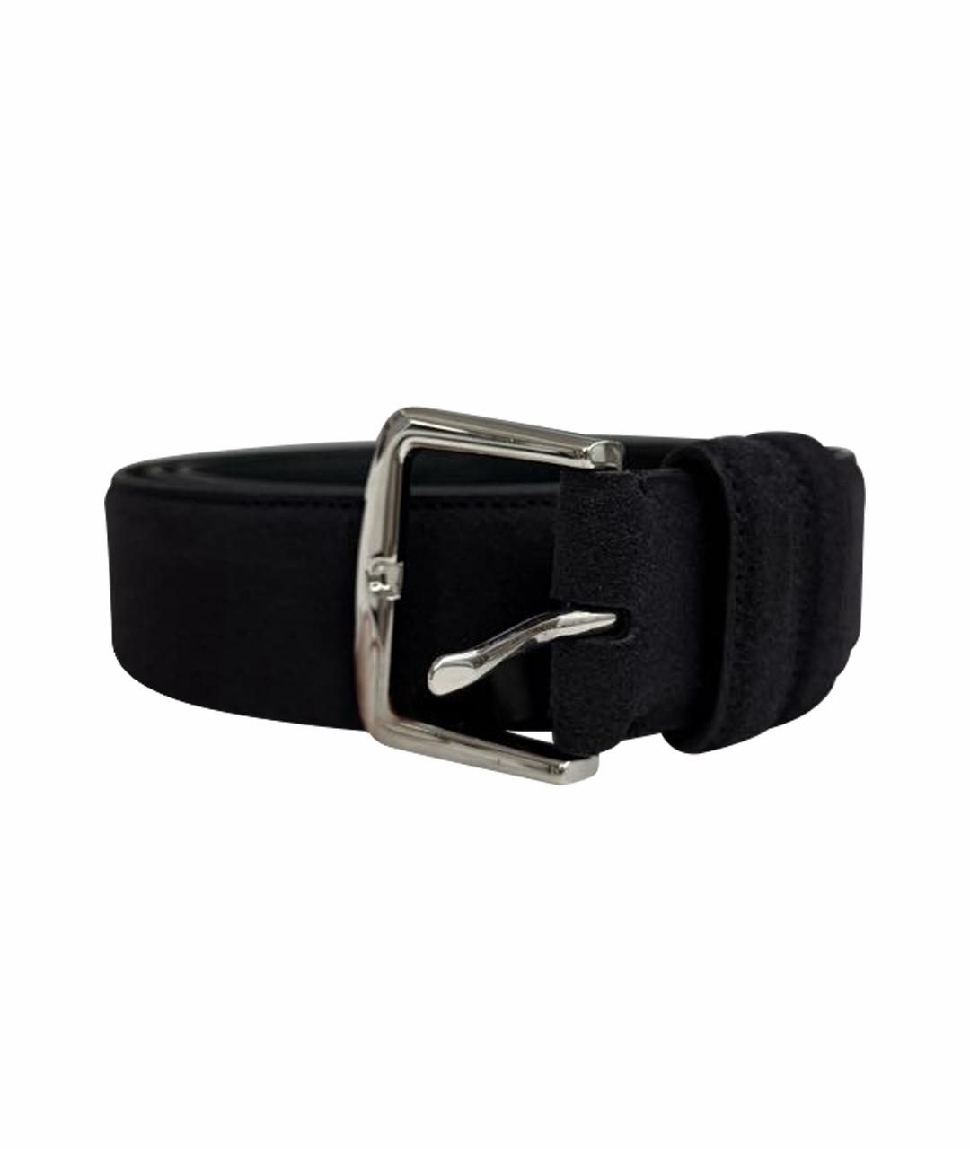 LORO PIANA Черный замшевый ремень, фото 1