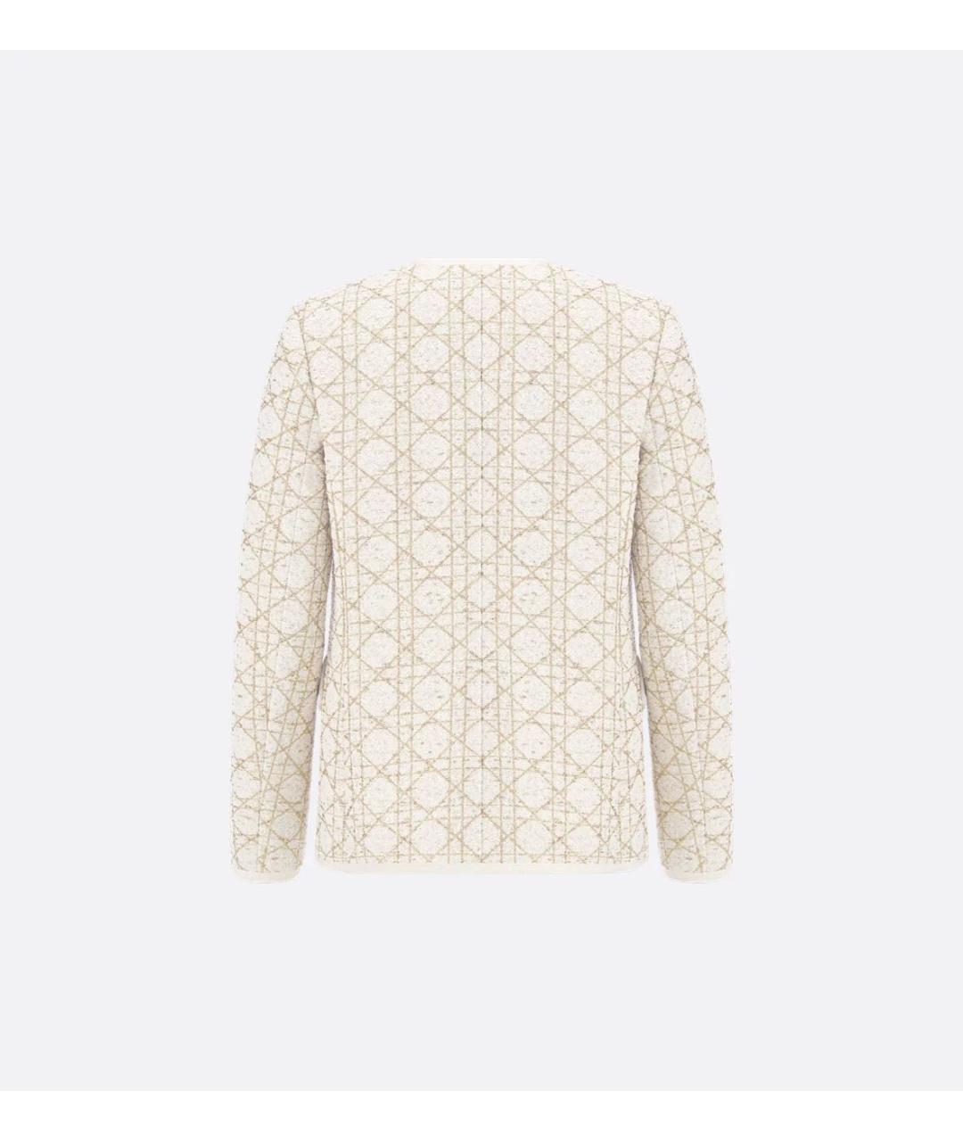 CHRISTIAN DIOR Бежевый твидовый жакет/пиджак, фото 2