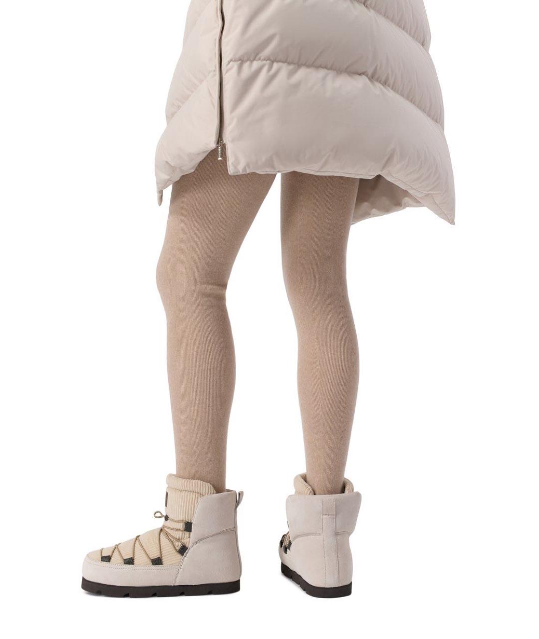 BRUNELLO CUCINELLI Бежевые замшевые полусапоги, фото 7