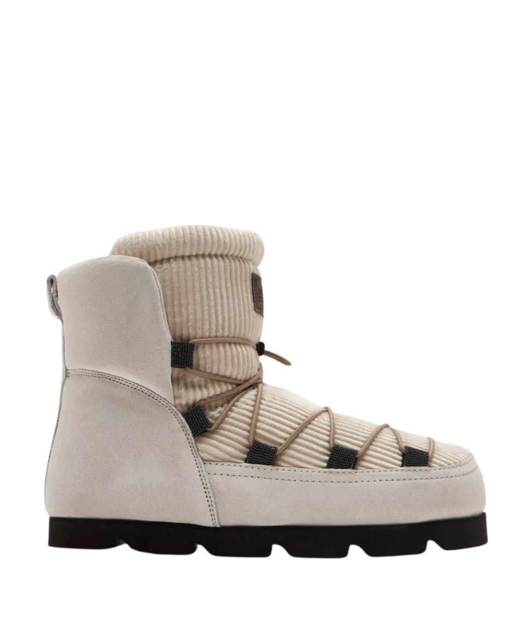 BRUNELLO CUCINELLI Бежевые замшевые полусапоги, фото 1