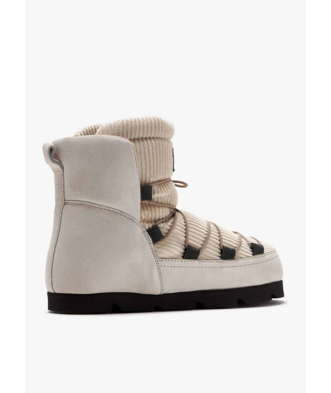 BRUNELLO CUCINELLI Бежевые замшевые полусапоги, фото 4