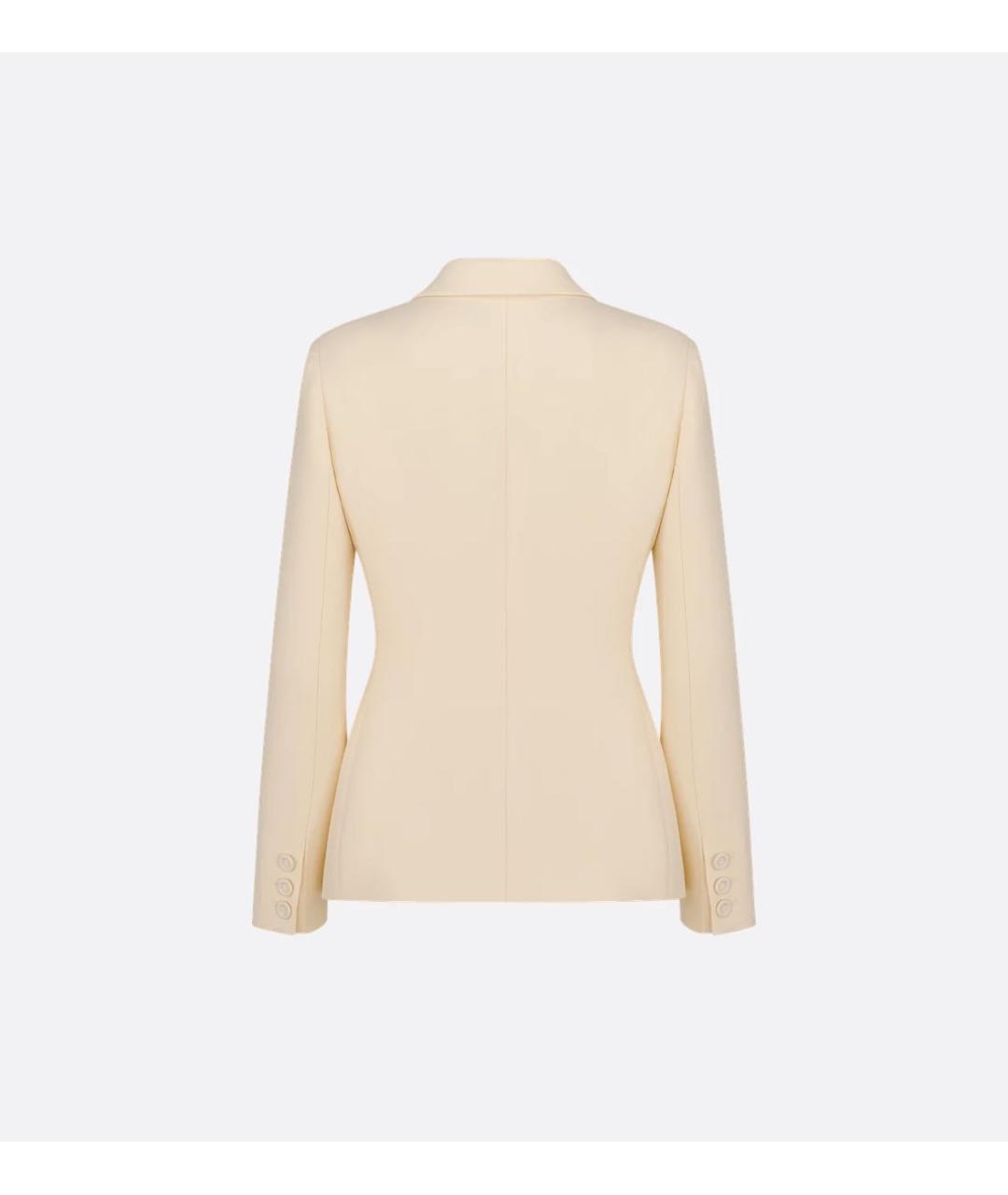 CHRISTIAN DIOR Бежевый шерстяной жакет/пиджак, фото 4