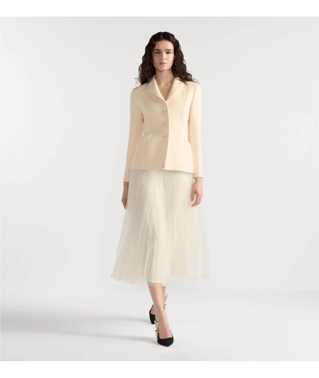 CHRISTIAN DIOR Бежевый шерстяной жакет/пиджак, фото 2