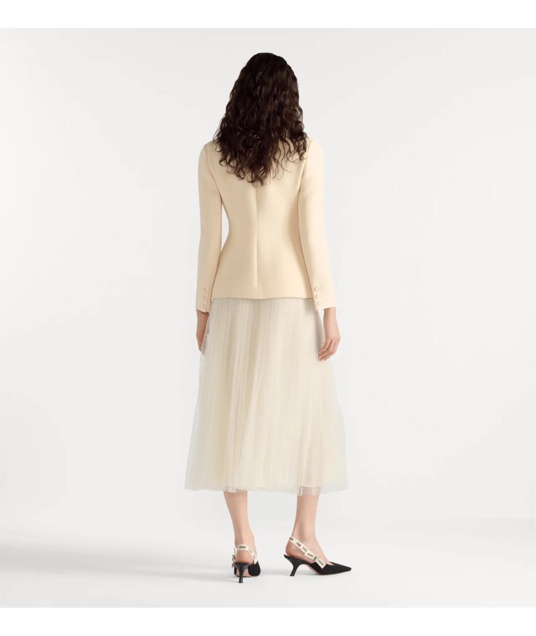 CHRISTIAN DIOR Бежевый шерстяной жакет/пиджак, фото 3