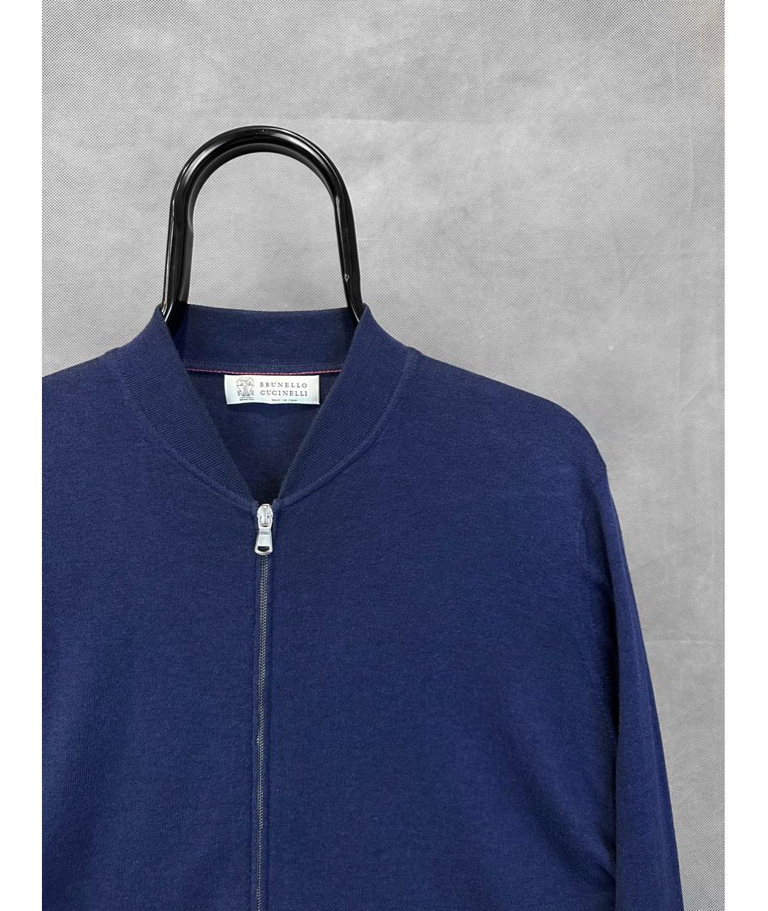BRUNELLO CUCINELLI Темно-синий хлопковый джемпер / свитер, фото 5