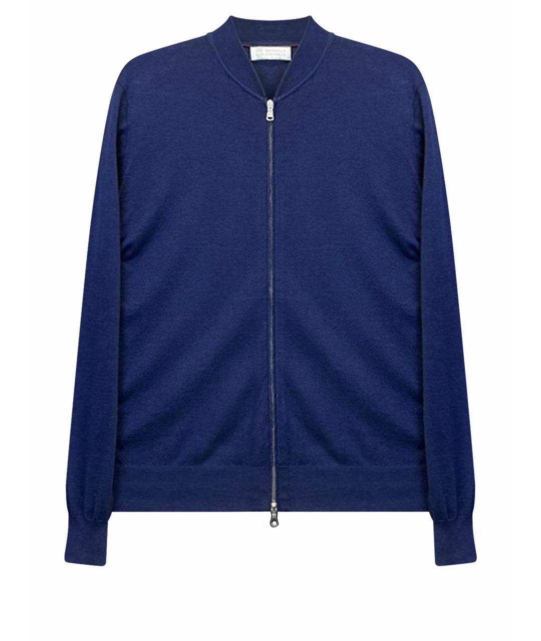 BRUNELLO CUCINELLI Темно-синий хлопковый джемпер / свитер, фото 1