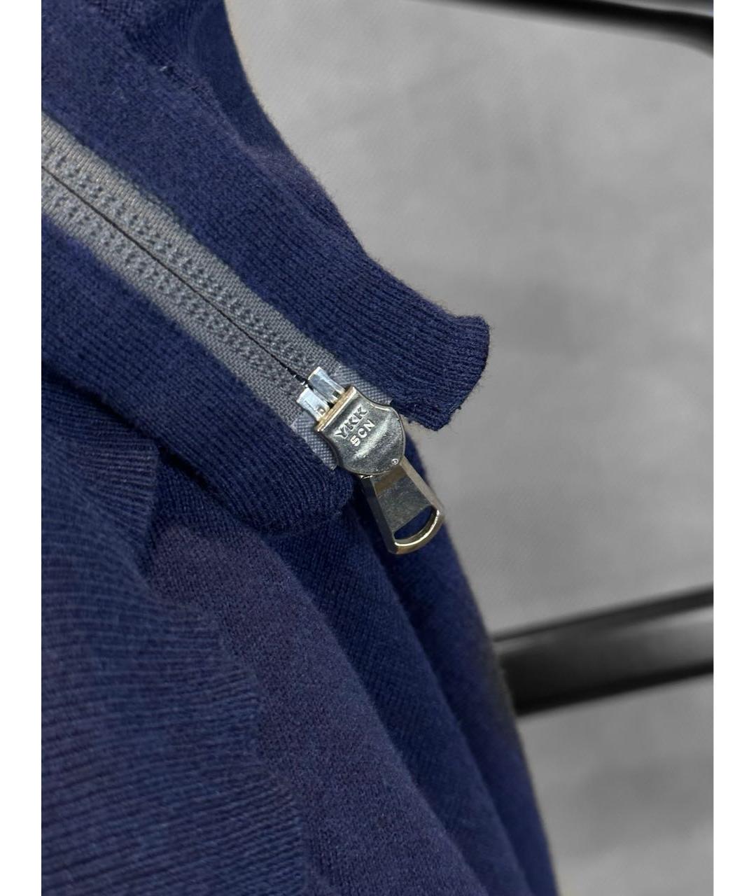 BRUNELLO CUCINELLI Темно-синий хлопковый джемпер / свитер, фото 6