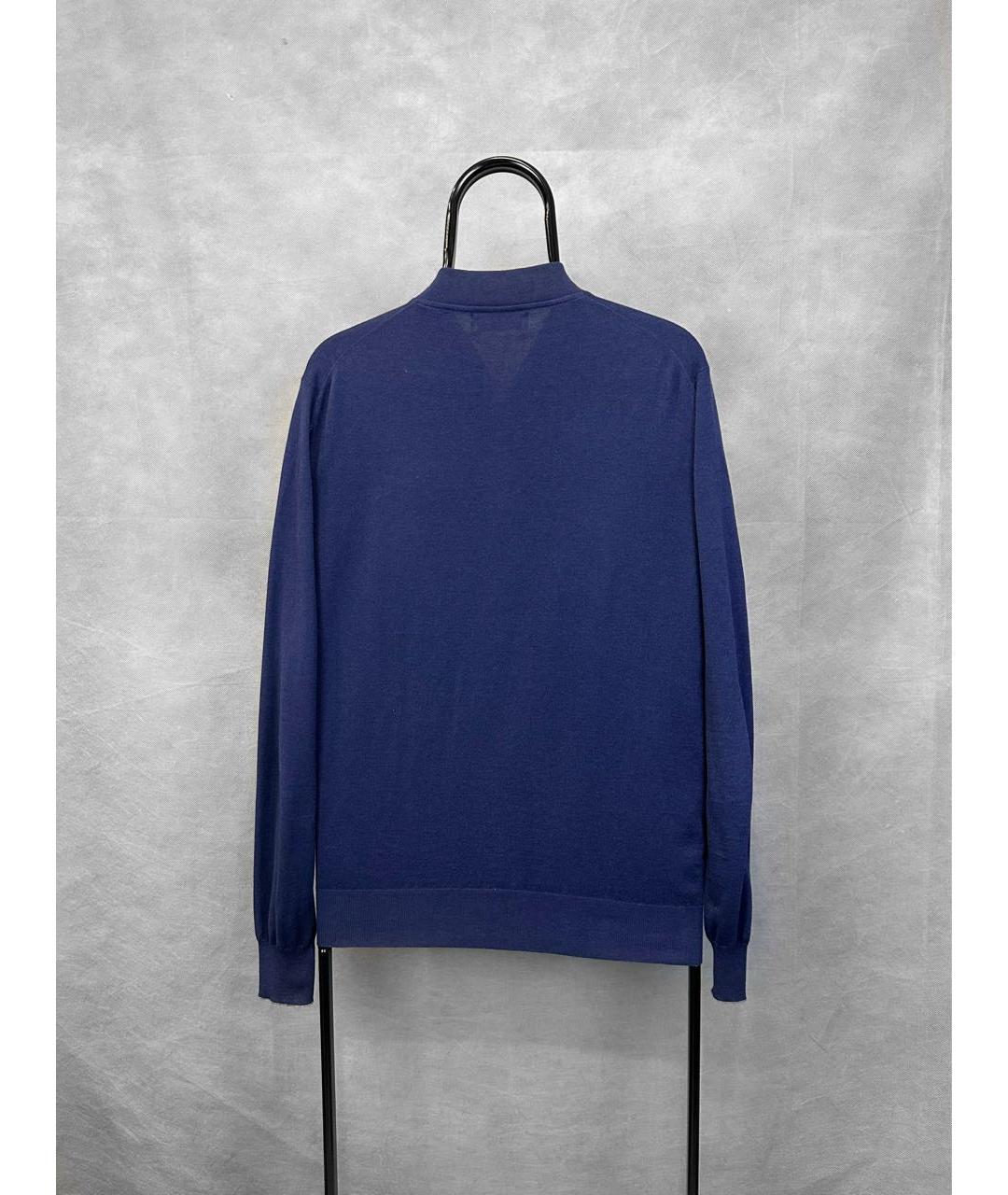 BRUNELLO CUCINELLI Темно-синий хлопковый джемпер / свитер, фото 2