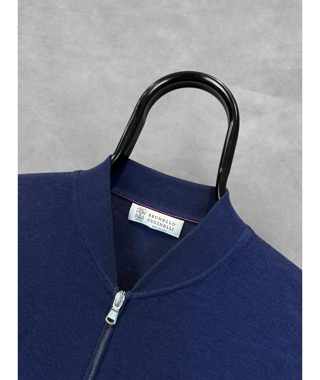 BRUNELLO CUCINELLI Темно-синий хлопковый джемпер / свитер, фото 3