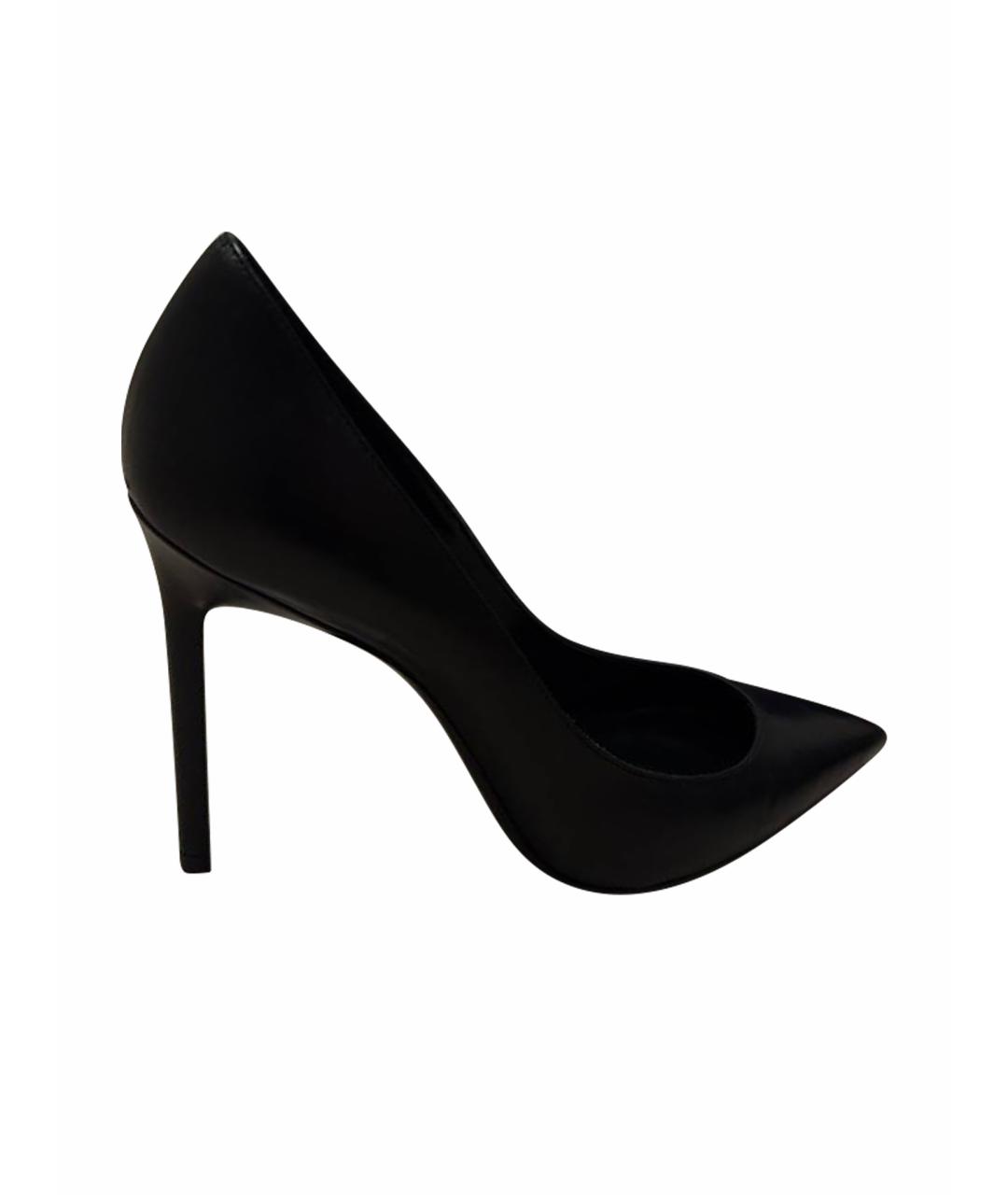 SAINT LAURENT Черные кожаные туфли, фото 1