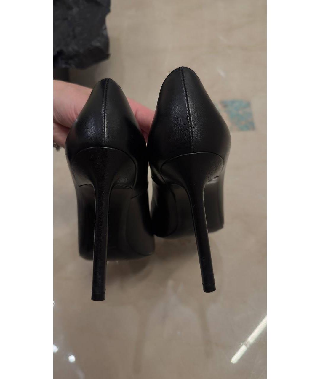 SAINT LAURENT Черные кожаные туфли, фото 3