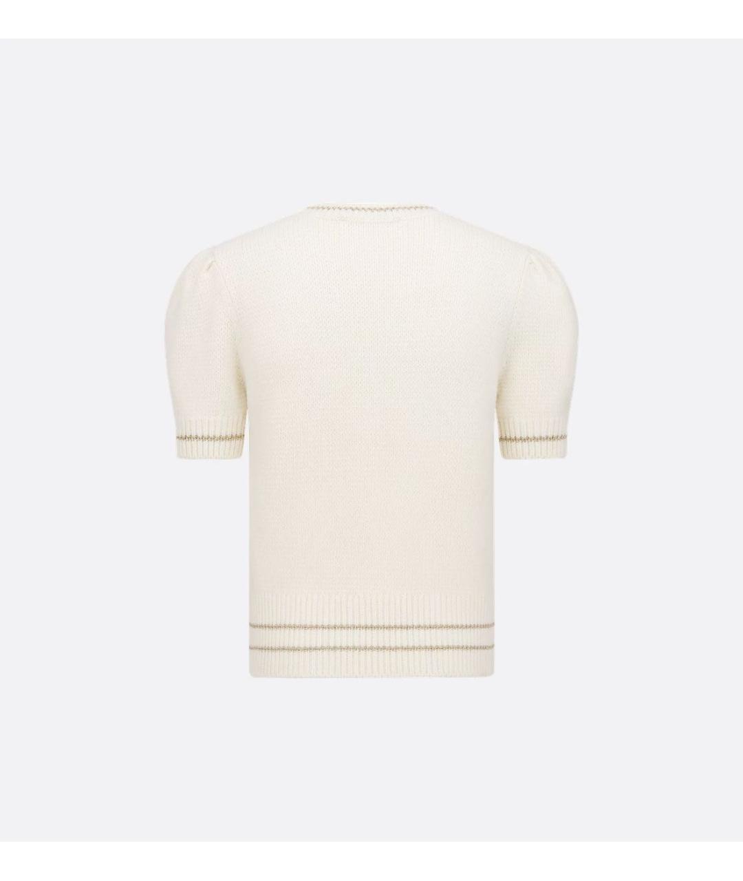 CHRISTIAN DIOR Бежевая шерстяная футболка, фото 4