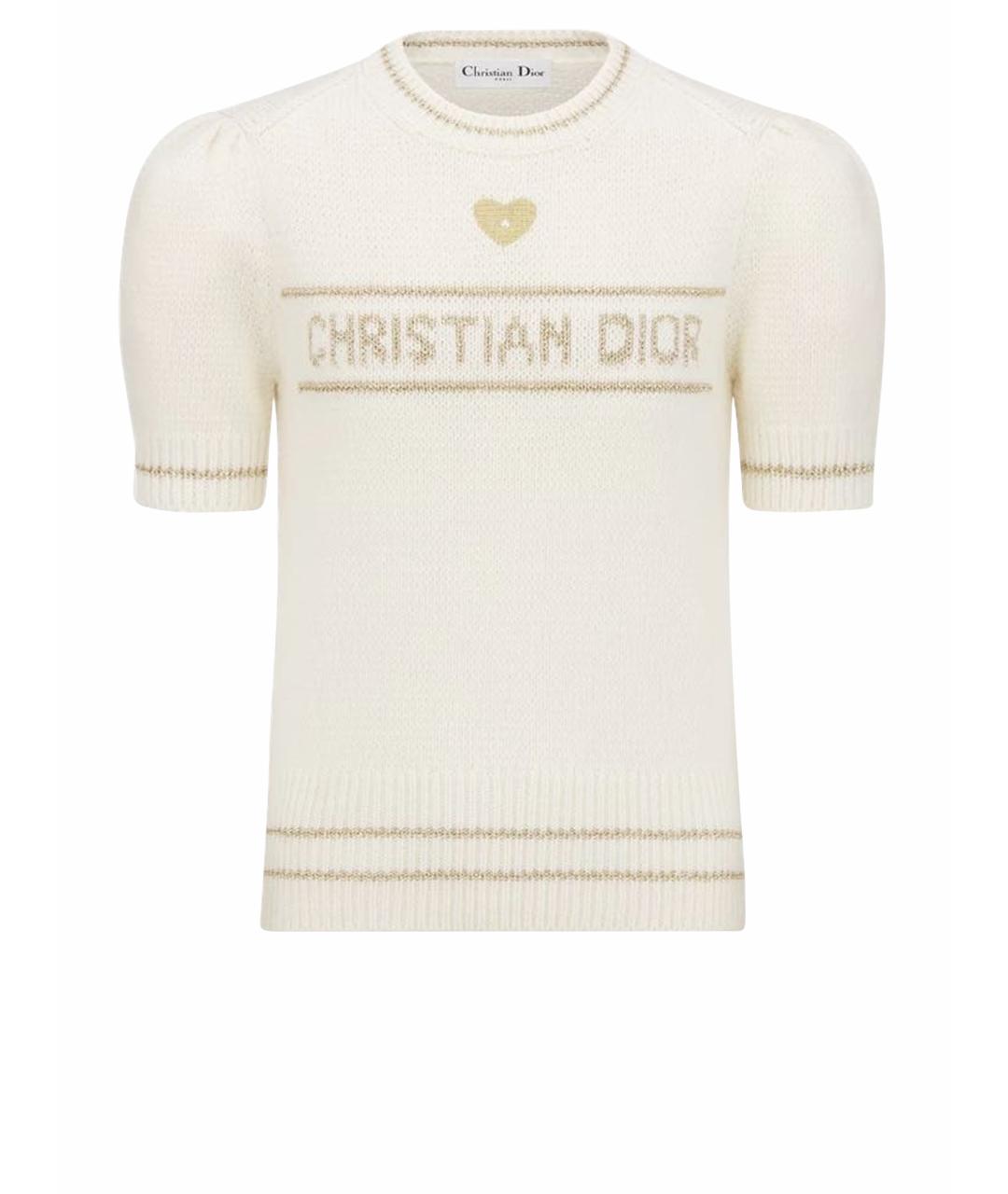 CHRISTIAN DIOR Бежевая шерстяная футболка, фото 1