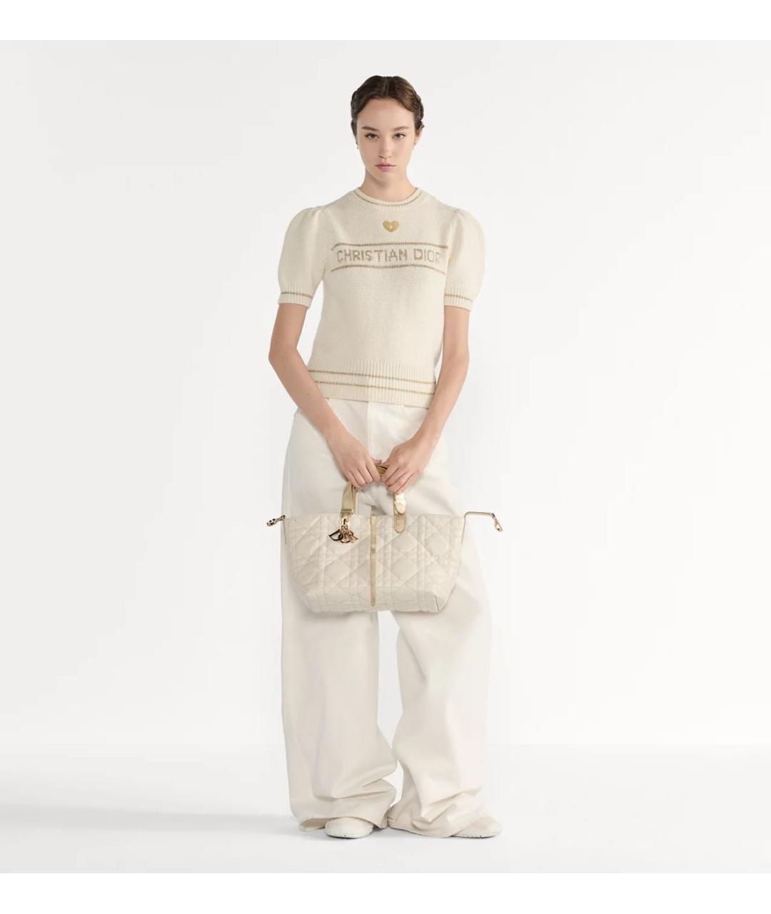 CHRISTIAN DIOR Бежевая шерстяная футболка, фото 2