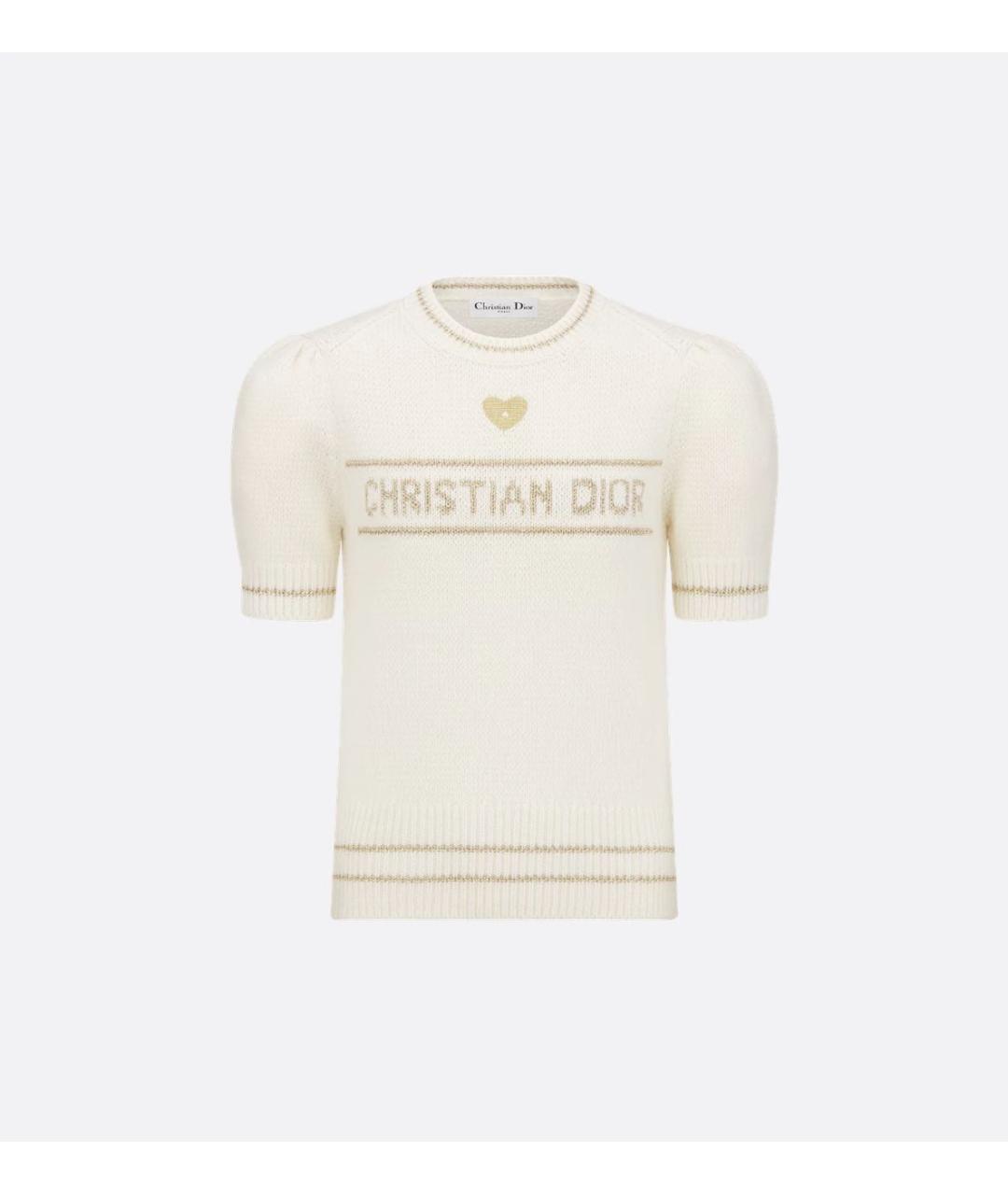 CHRISTIAN DIOR Бежевая шерстяная футболка, фото 5