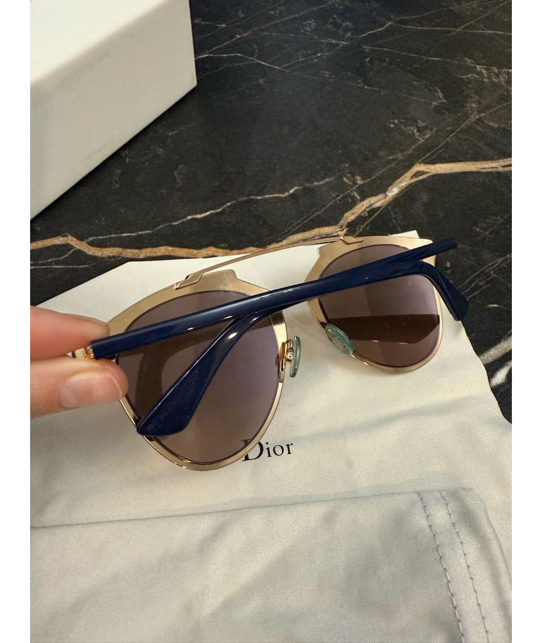 CHRISTIAN DIOR Золотые металлические солнцезащитные очки, фото 4