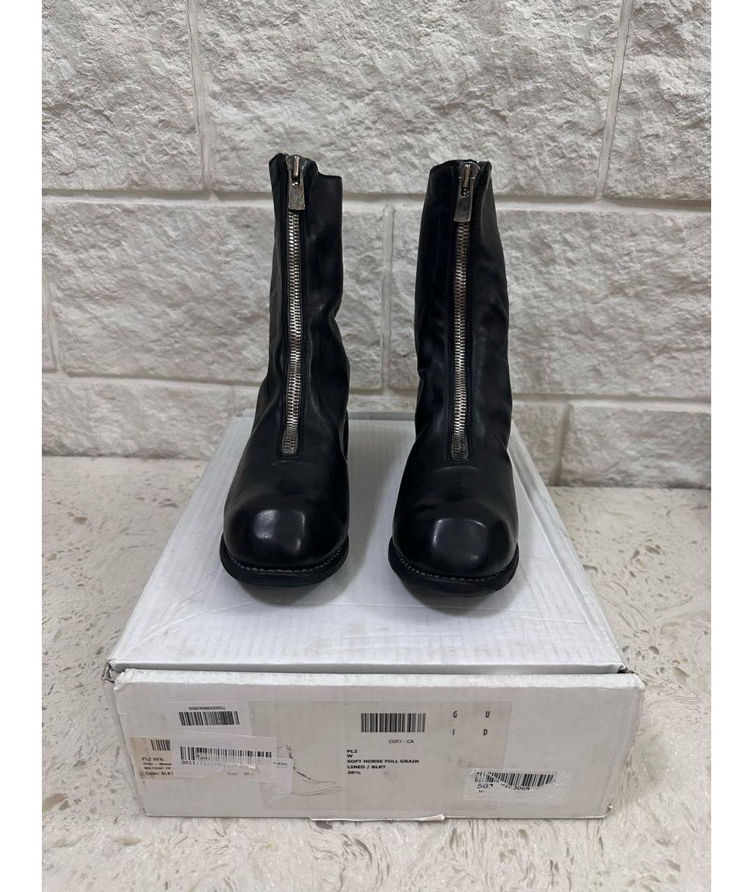 GUIDI Черные кожаные ботинки, фото 2