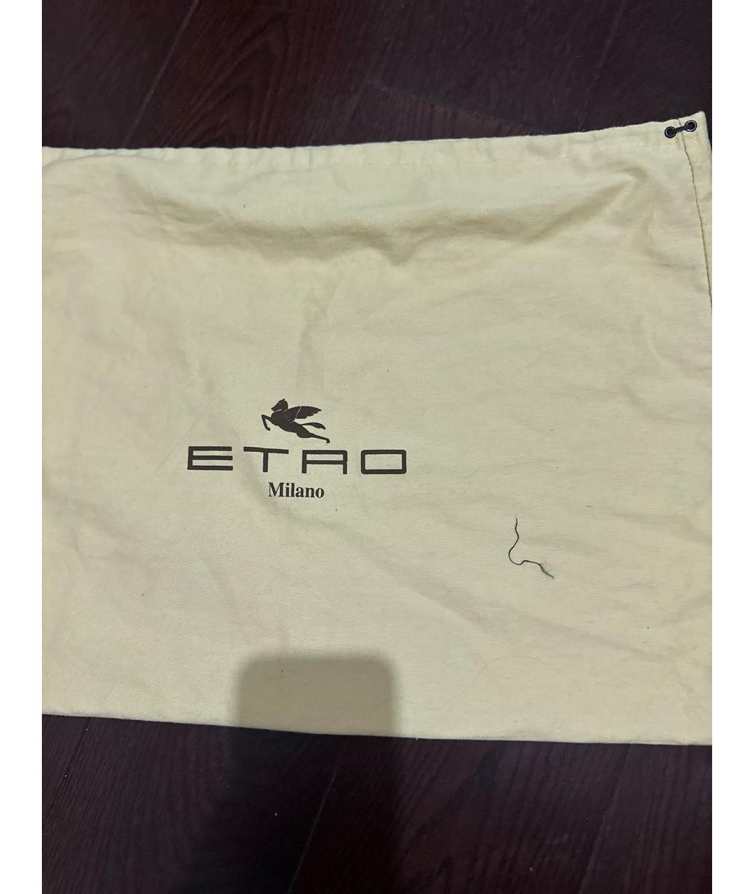 ETRO Коричневая кожаная сумка с короткими ручками, фото 4