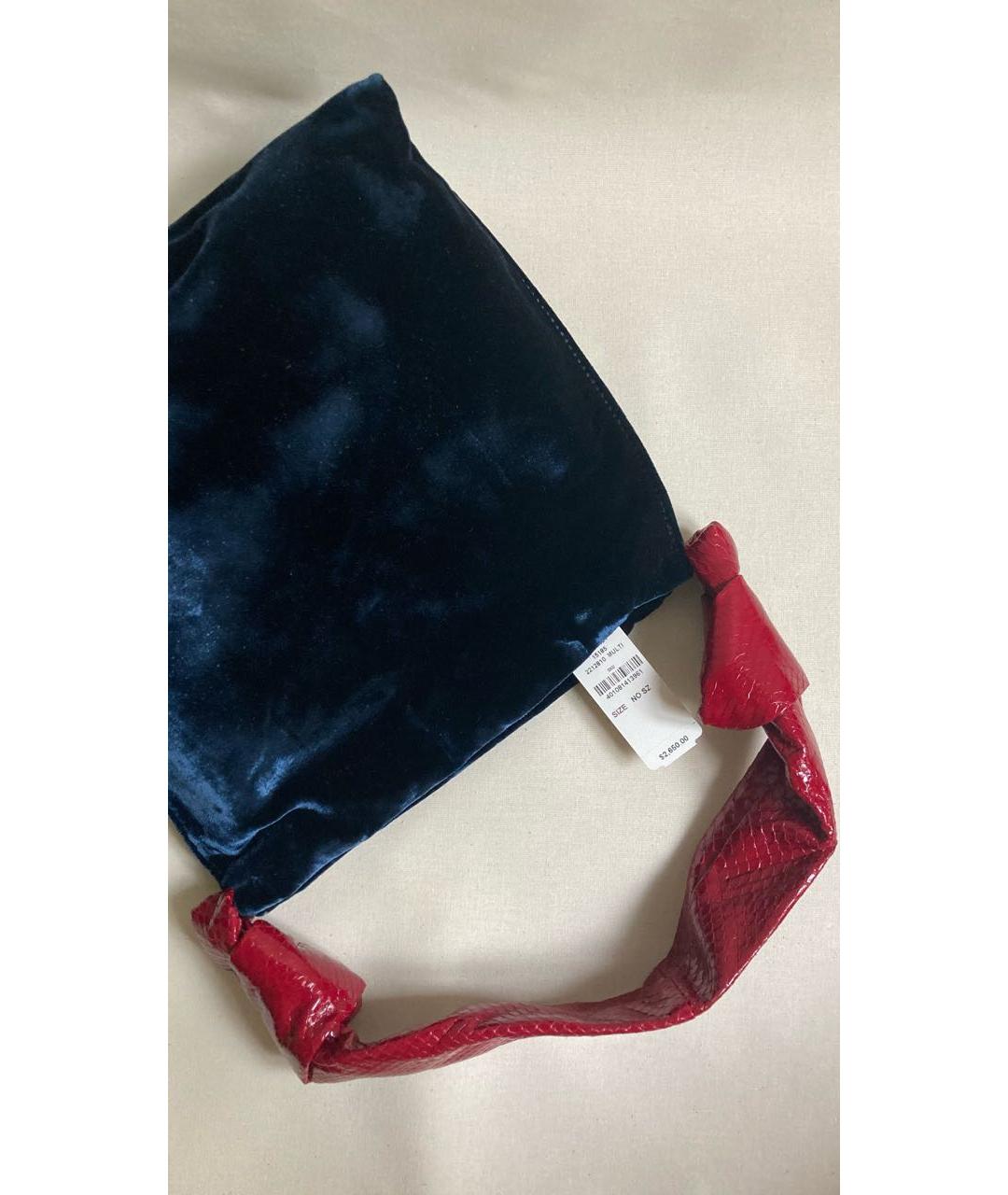 THE ROW Темно-синяя бархатная сумка тоут, фото 7