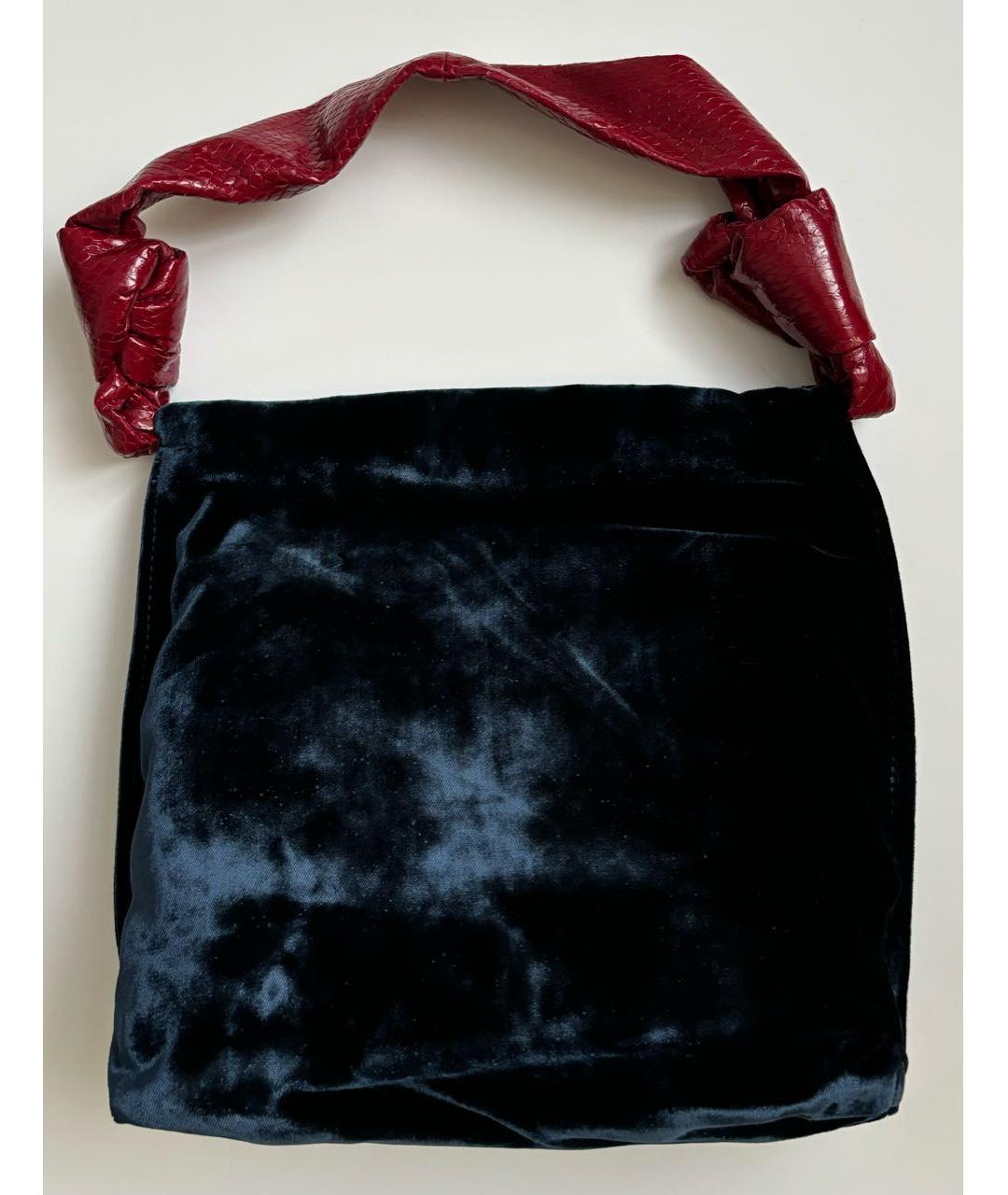 THE ROW Темно-синяя бархатная сумка тоут, фото 2