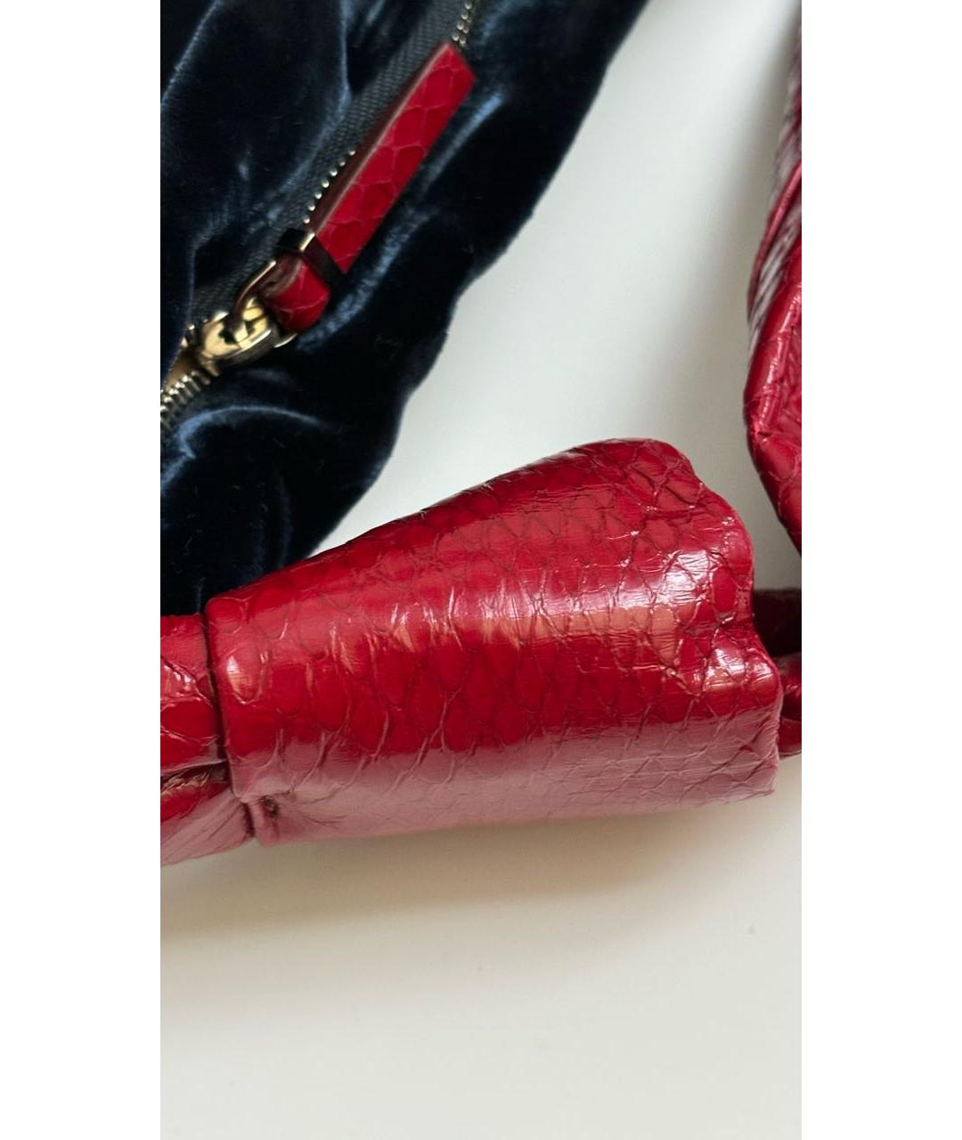 THE ROW Темно-синяя бархатная сумка тоут, фото 5