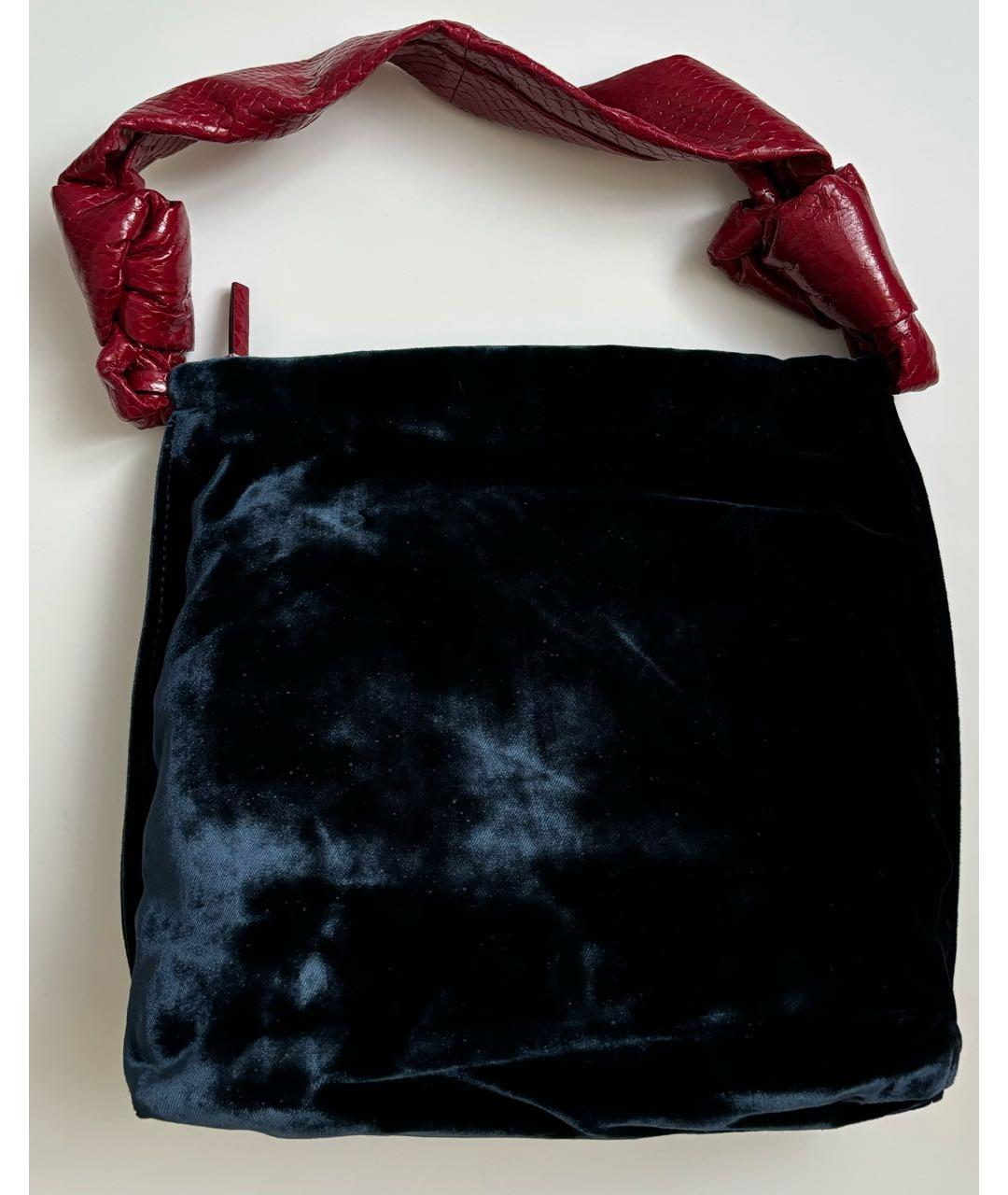THE ROW Темно-синяя бархатная сумка тоут, фото 3