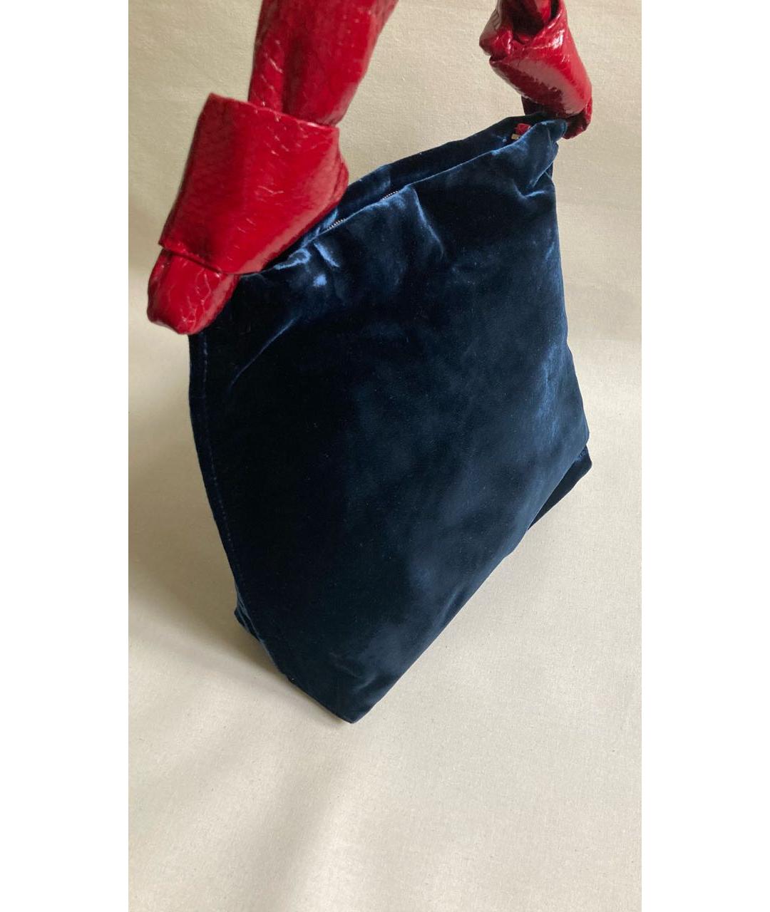 THE ROW Темно-синяя бархатная сумка тоут, фото 3