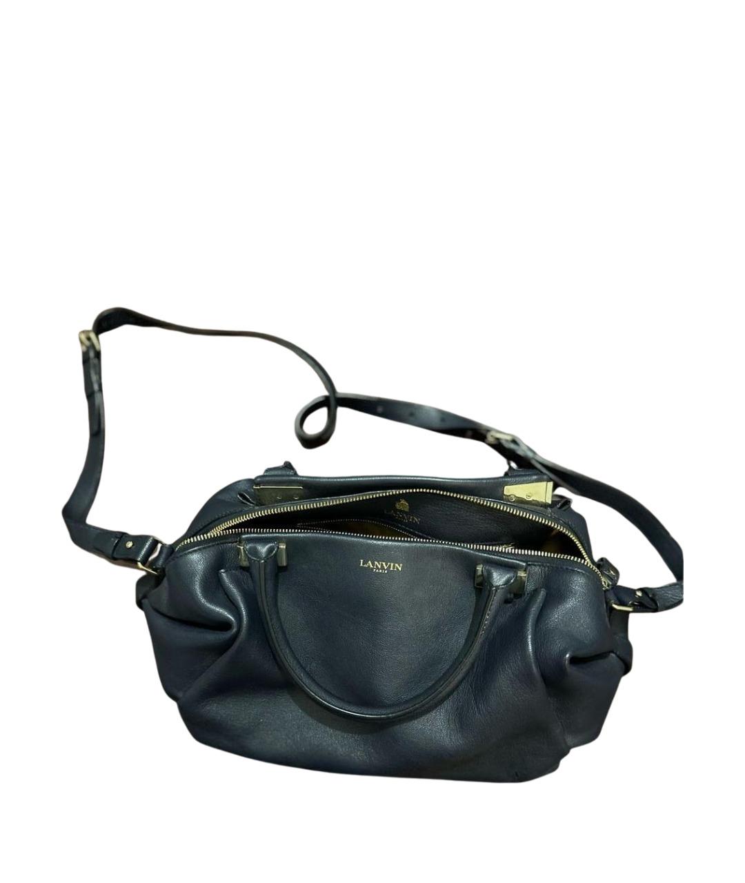 LANVIN Темно-синяя кожаная сумка через плечо, фото 1
